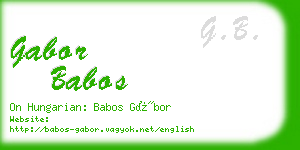 gabor babos business card